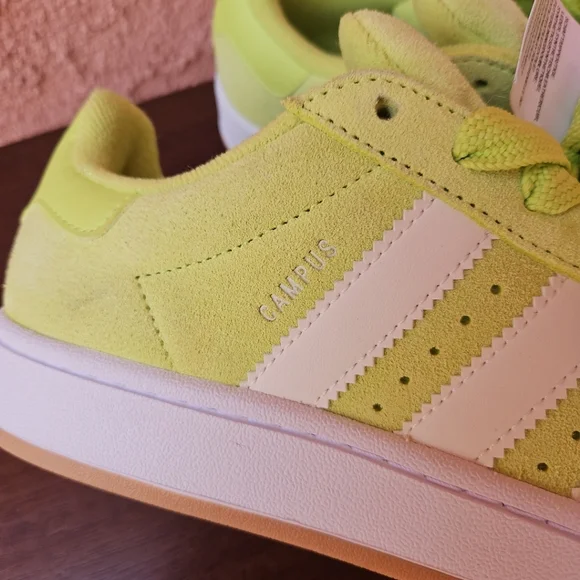 Adidas Originals Campus 00s W Neon Green Suede Leather Sneakers Shoes Size 8.5 - Picture 2 of 15